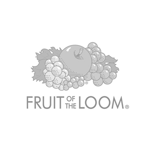 A black and white version of the Fruit of the Loom logo