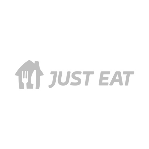 A black and white version of the Just Eat logo