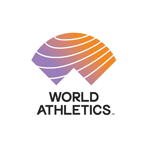 A coloured version of the World Athletics logo